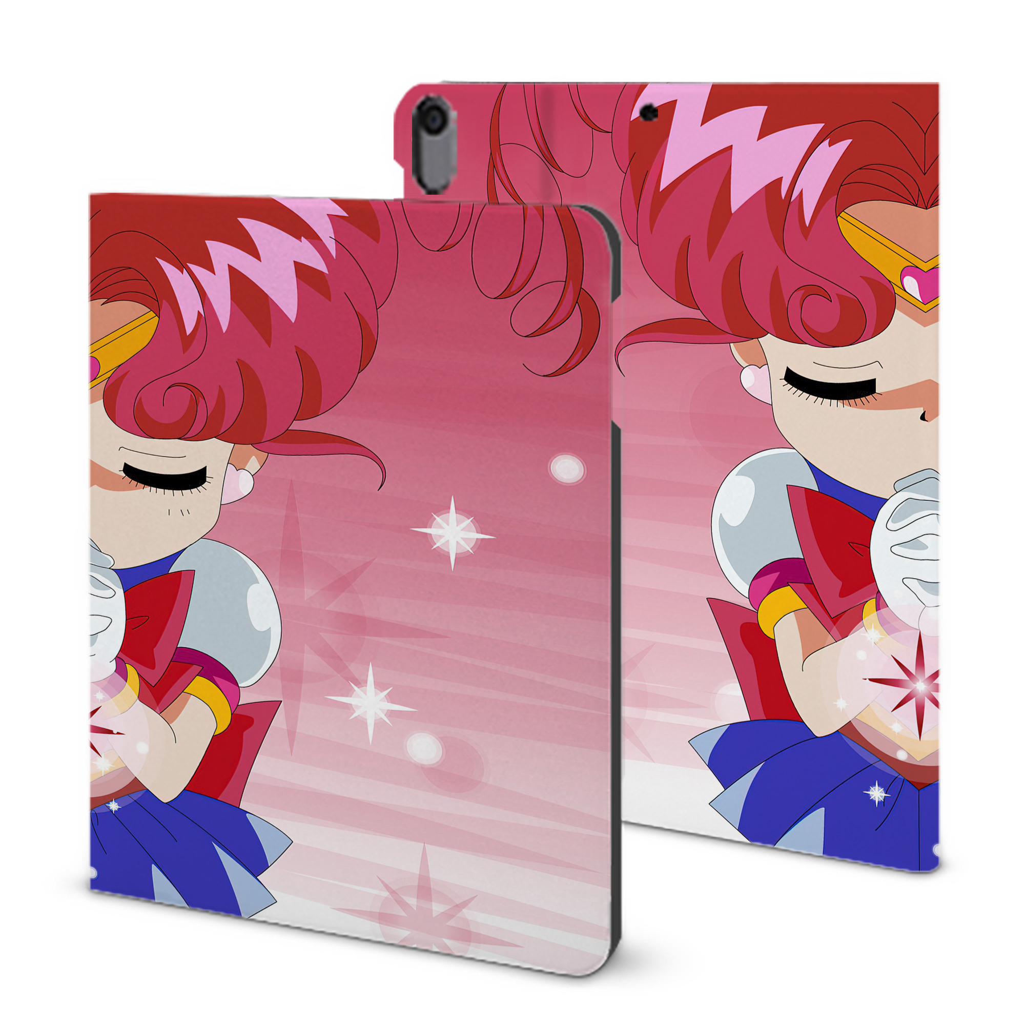 （画像用） 美少女戦士セーラームーン Sailor Moon IPad ケース ブック型 PUレザー TPU 耐衝撃 軽量 薄型 ペン収納なし 全面保護 IPad 各モデル対応